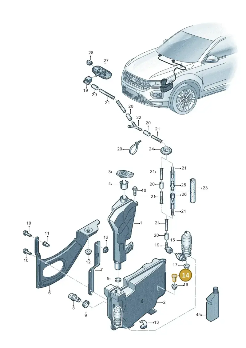 444955647 — Volkswagen T-Roc BlueMotion (2017-2024) diagram 813955015, position 14