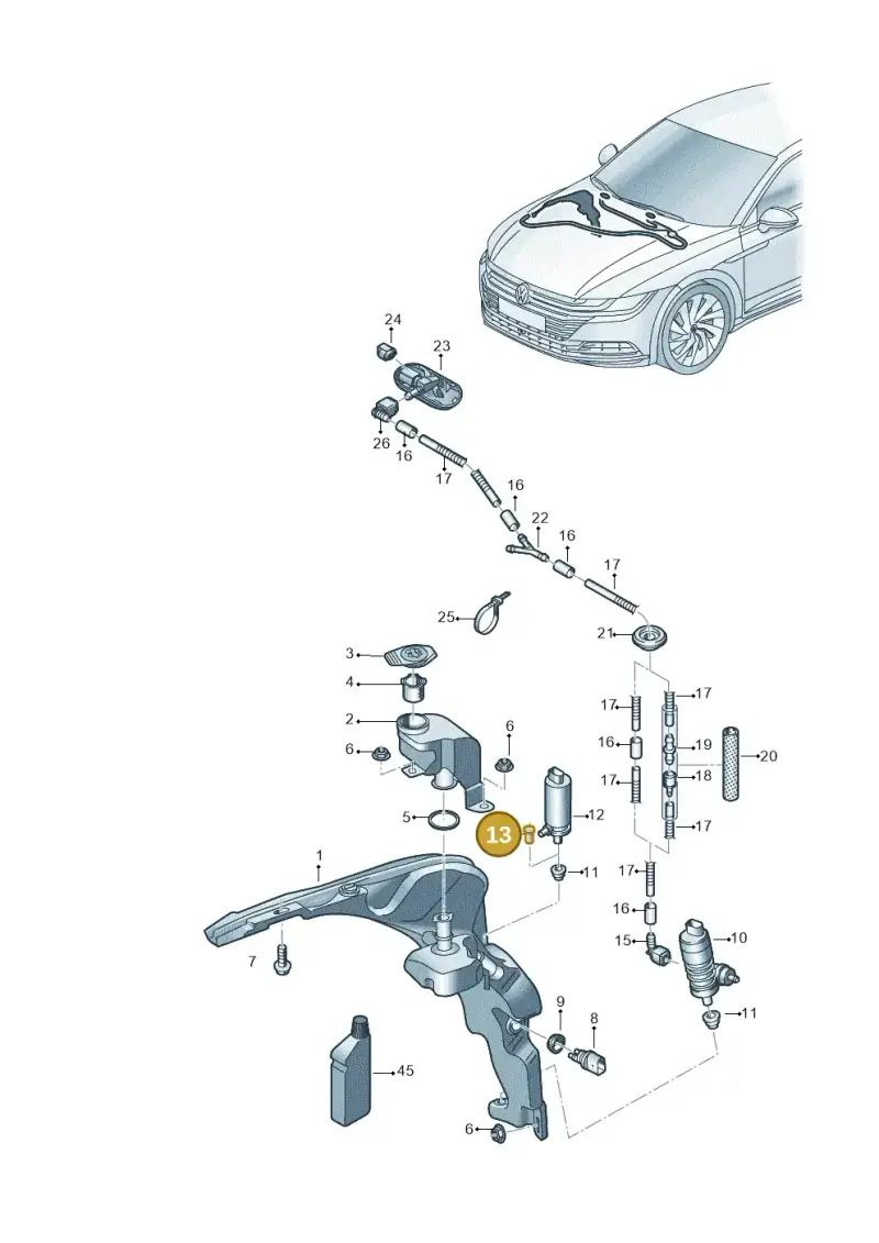 444955647 — Volkswagen Arteon (2017-2023) diagram 828955150, position 13