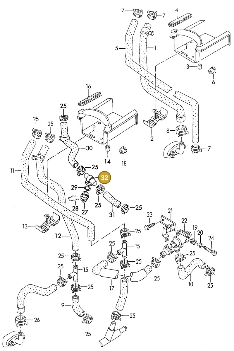 4A0819497 — Volkswagen TRANSPORTER SYNCRO (1996-2003) diagram 117819280, position 32