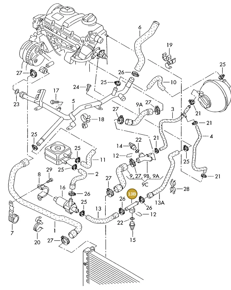 4A0819497 — Volkswagen SHARAN/SYNCRO (1995-2000) diagram 192121520, position 13B