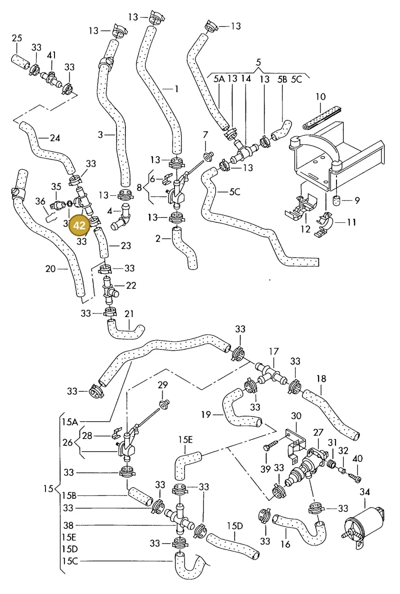 4A0819497 — Volkswagen TRANSPORTER SYNCRO (1996-2003) diagram 230819270, position 42