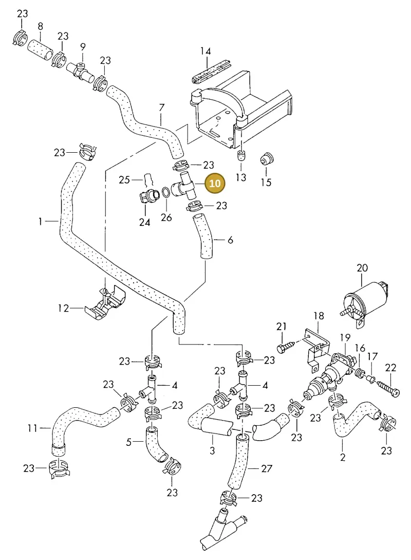 4A0819497 — Volkswagen TRANSPORTER SYNCRO (1996-2003) diagram 230819290, position 10