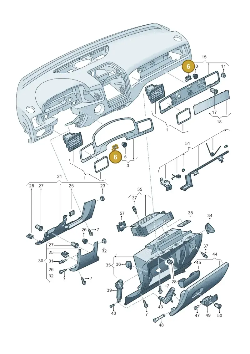 4A0853107 — Volkswagen Touareg BlueMotion (2014-2018) diagram 693857200, position 6