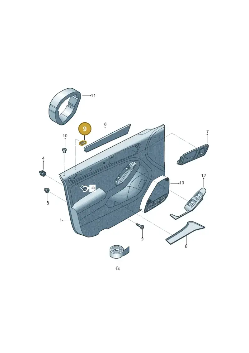 4A0853107 — Volkswagen Jetta 2.0 (2015-2015) diagram 789867050, position 9