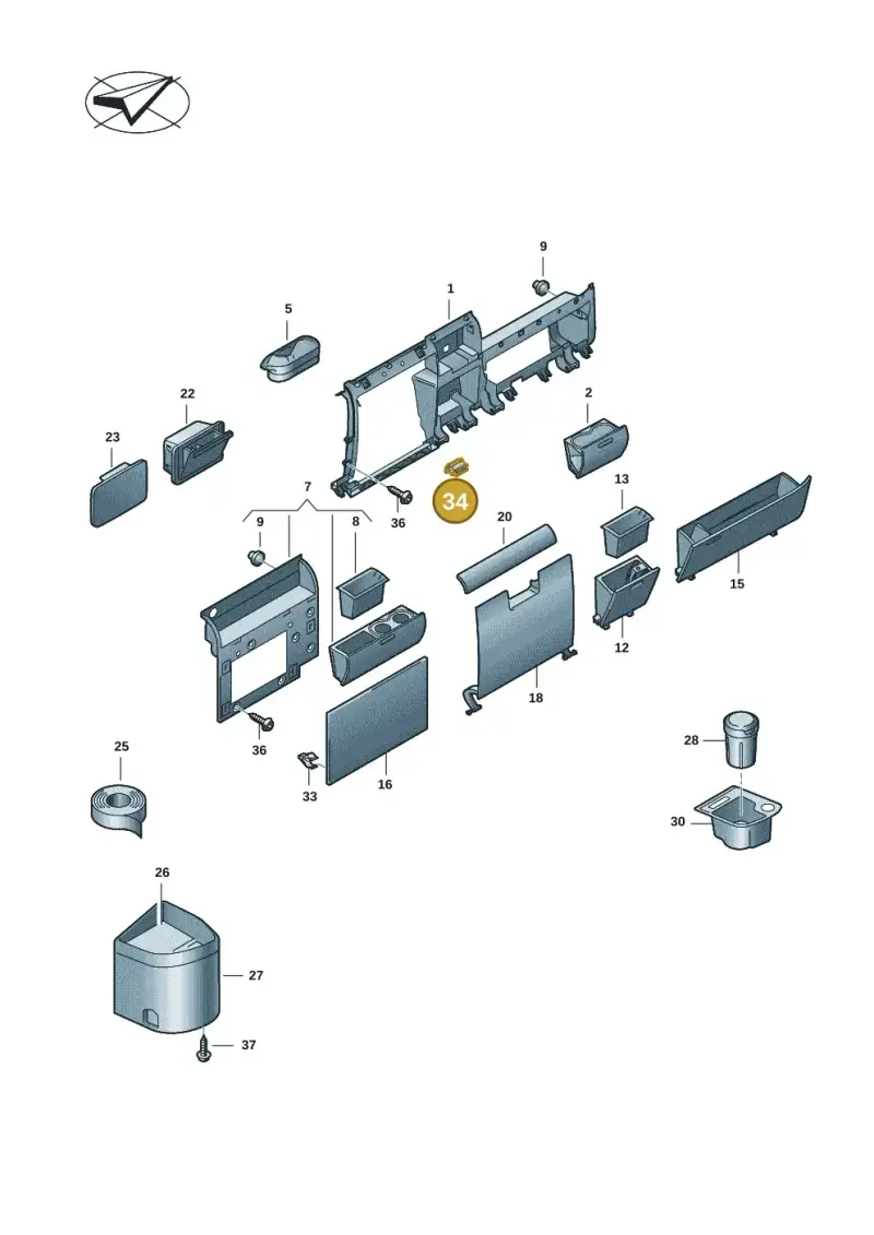 4A0853107 — Volkswagen Transport. multivan (2019-2024) diagram 7em857030, position 34