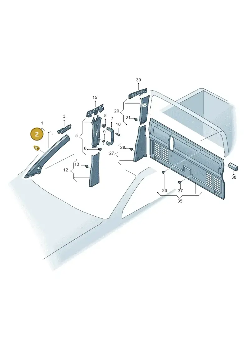 4A0867276A — Volkswagen Amarok twin cab (2022-) diagram 683867700, position 2