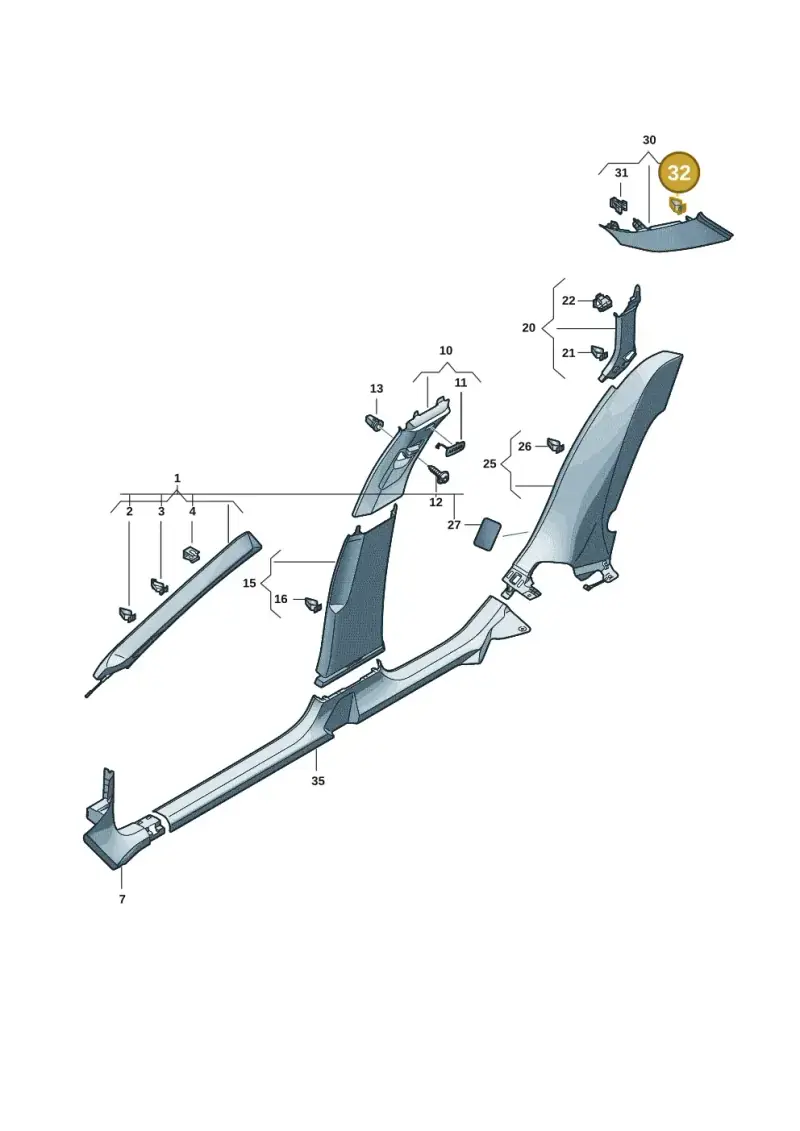 4A0867276B — Volkswagen Passat estate (2023-) diagram 3j0867700, position 32
