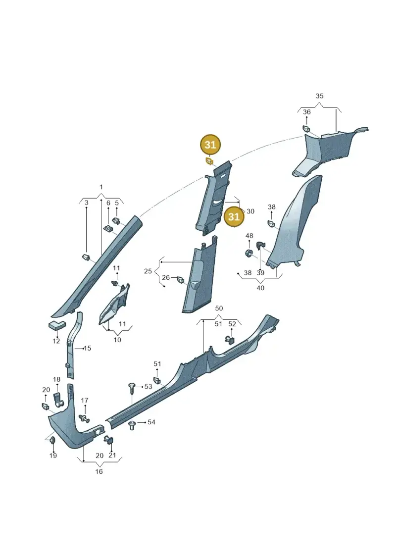 4A0867276C — Volkswagen Golf 2.0 BlueMotion (2019-2024) diagram 5h0867065, position 31