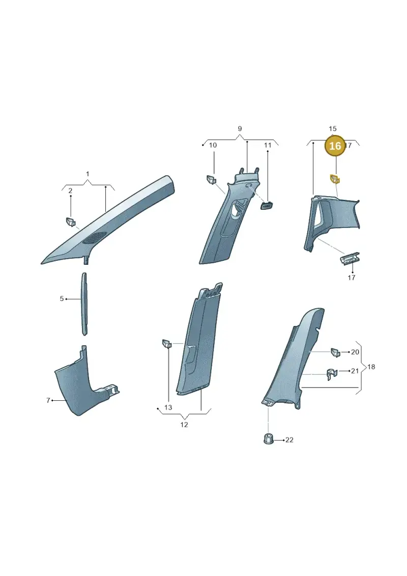 4A0867276C — Volkswagen Taigo (2021-2024) diagram 837867650, position 16