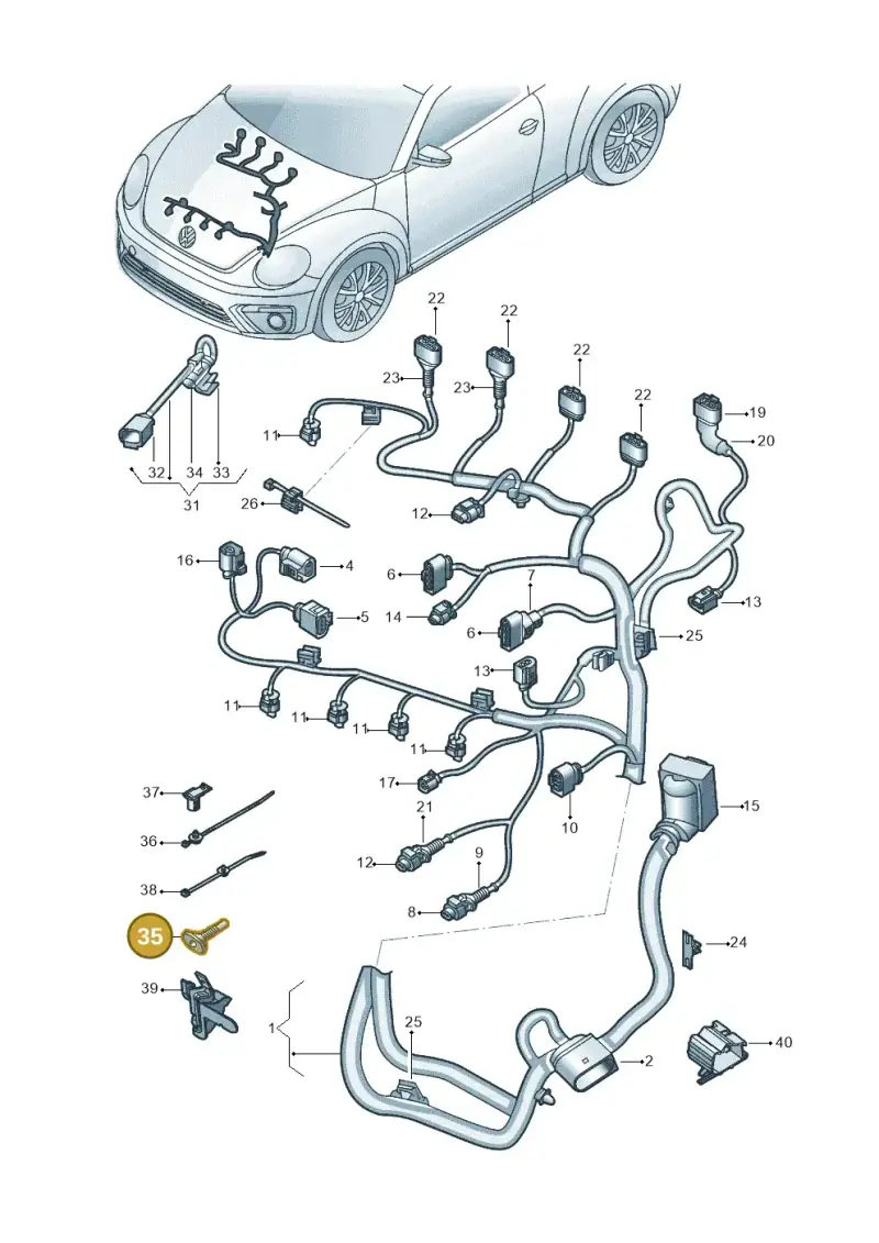 4A0906102 — Volkswagen Beetle (2016-2019) diagram 801971060, position 35