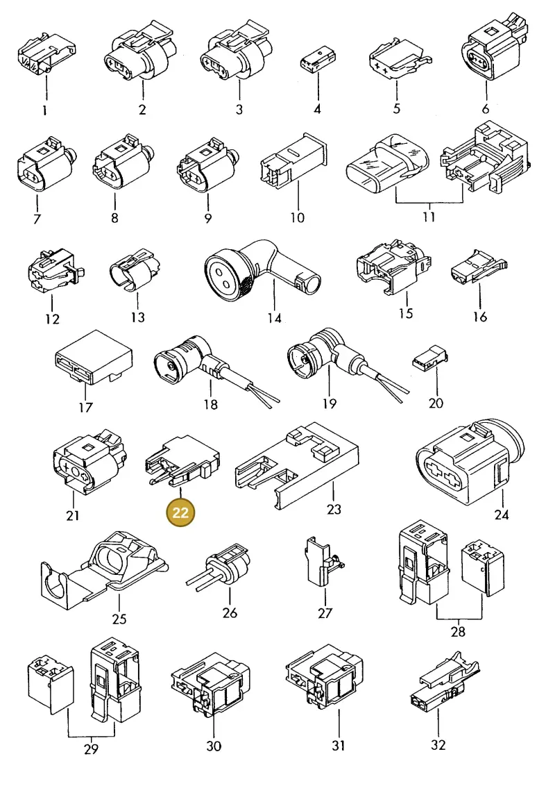 4A0937530A — Volkswagen 1J0 platform diagram 198970110, position 22