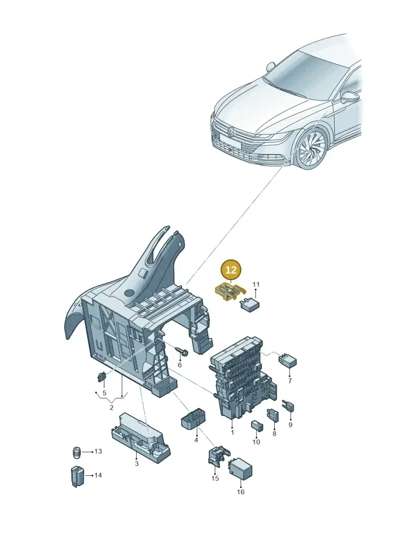 4A0937530A — Volkswagen Arteon (2017-2023) diagram 828937000, position 12