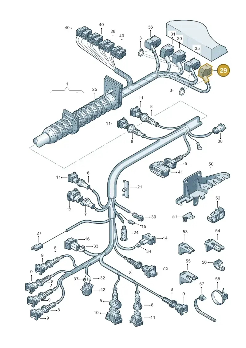 4A0972601A — Volkswagen PASSAT/4MOTION/W8 (2002-2005) diagram 156971100, position 29