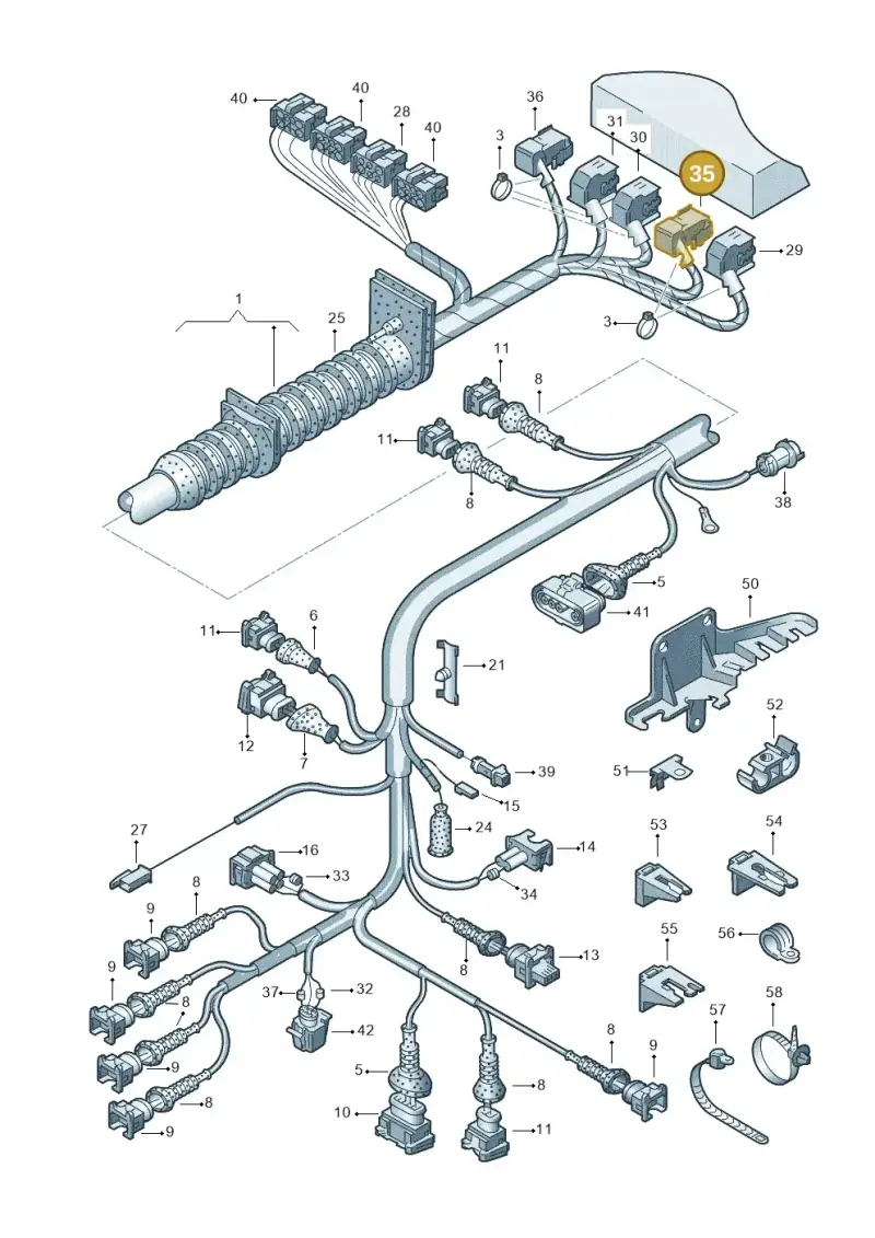 4A0972805B — Volkswagen PASSAT/4MOTION/W8 (2002-2005) diagram 156971100, position 35