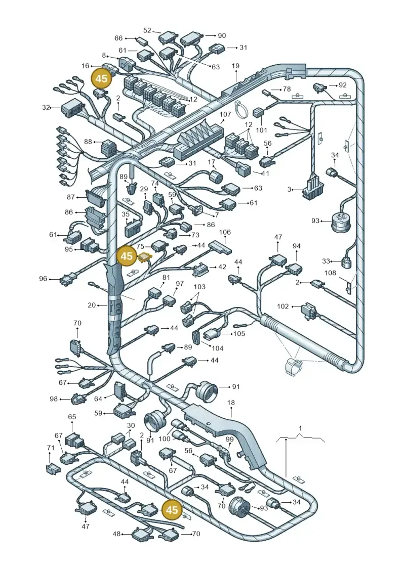 4A0972883 — Volkswagen Sharan (2008-2010) diagram 162971810, position 45