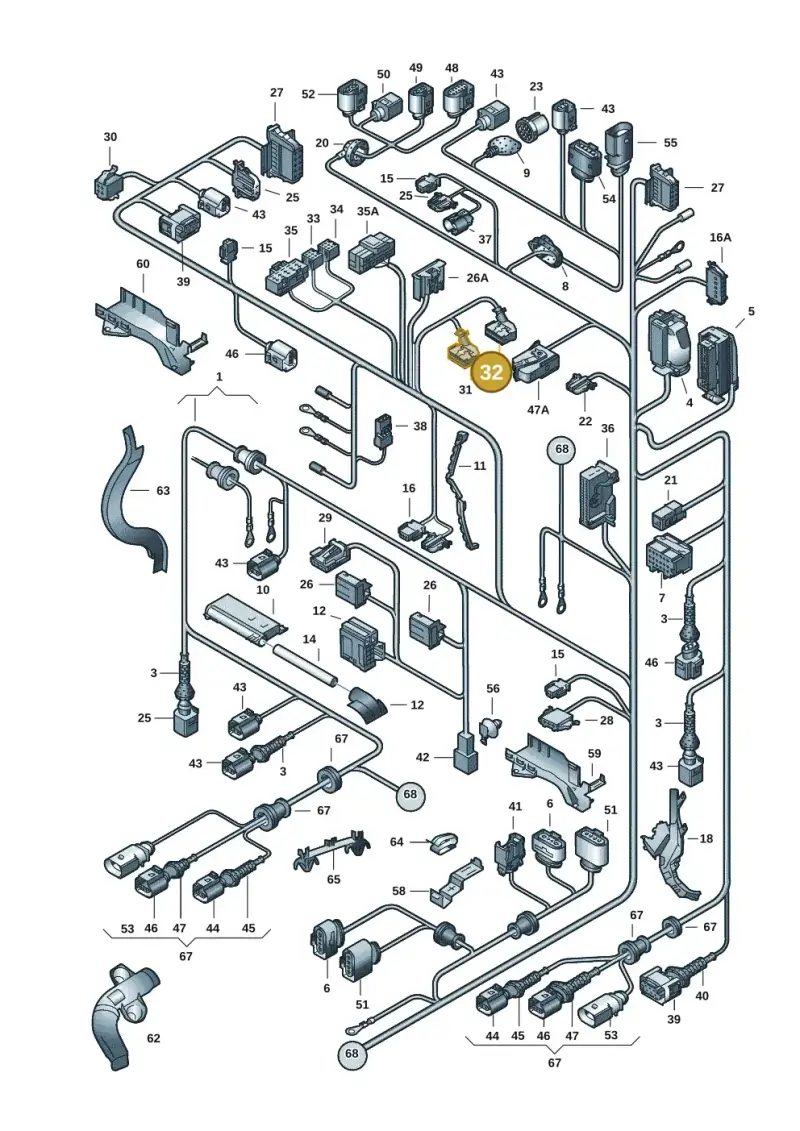 4A0972883B — Volkswagen Phaeton 4motion (2010-2016) diagram 258971830, position 32
