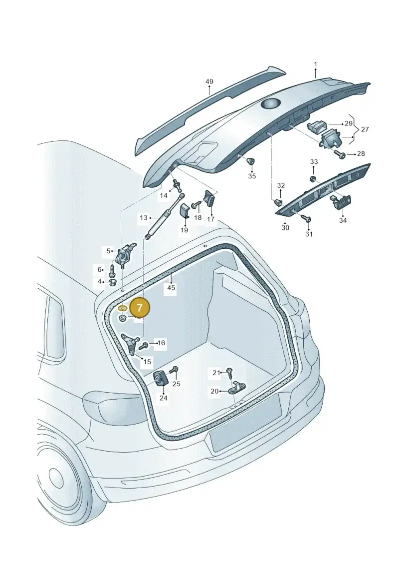 4A9827341A — Volkswagen Tiguan 4Motion (2011-2018) diagram 634827000, position 7