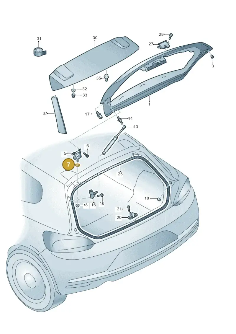 4A9827341A — Volkswagen Scirocco 2.0 (2008-2014) diagram 651827000, position 7