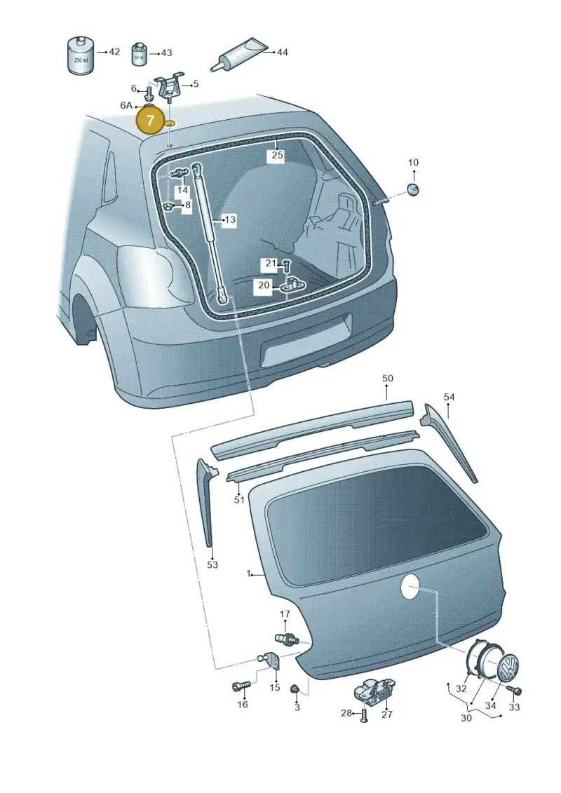 4A9827341A — Volkswagen Polo (2012-2014) diagram 672827000, position 7