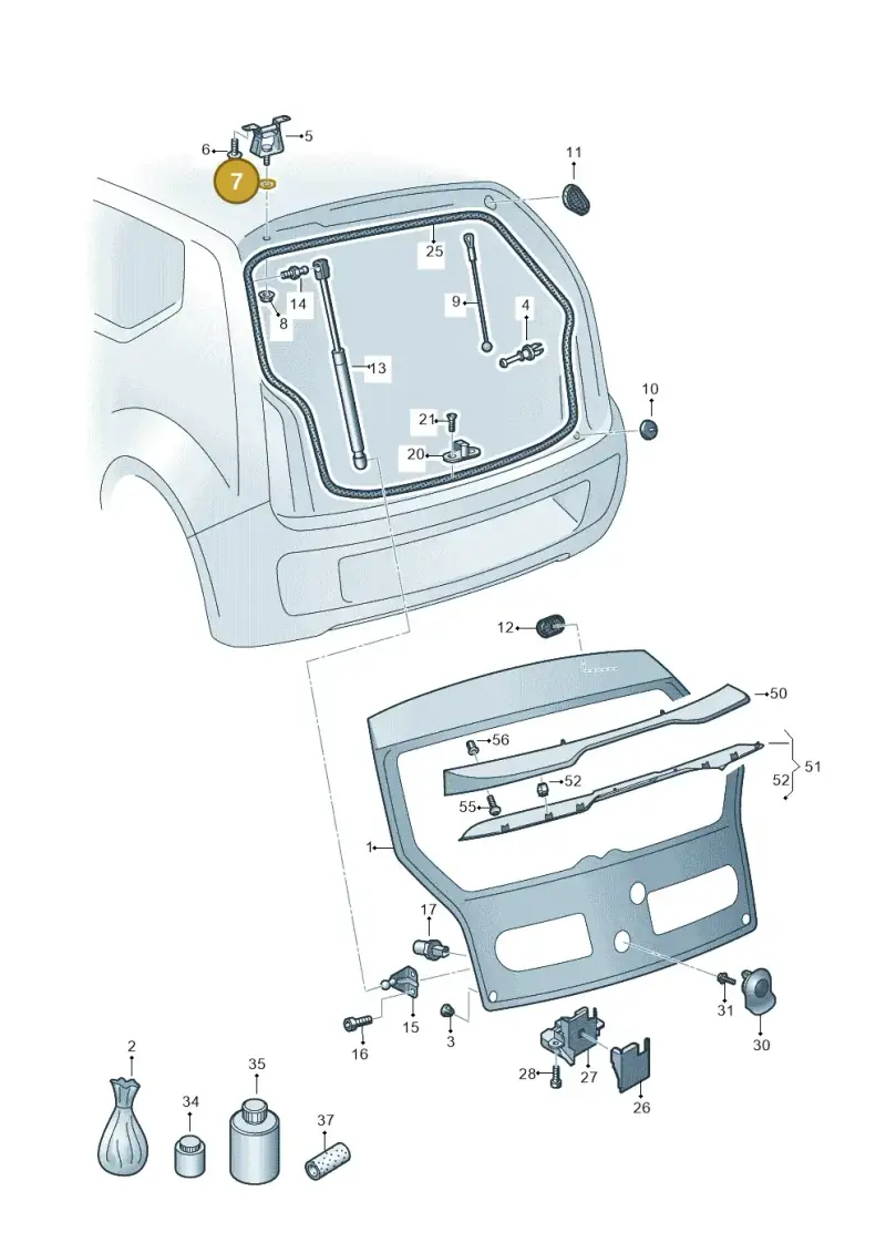 4A9827341A — Volkswagen Up! 1.0 BlueMotion (2016-2023) diagram 723827000, position 7