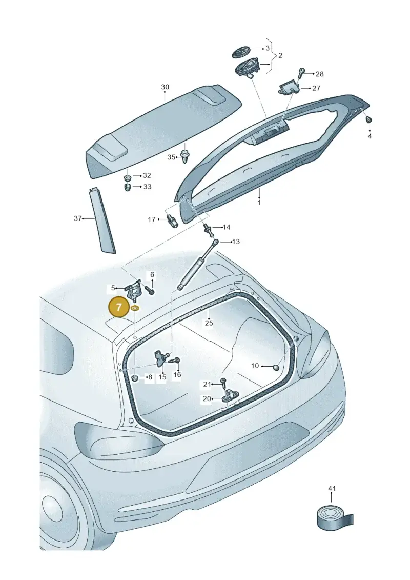 4A9827341A — Volkswagen Scirocco 2.0 (2014-2017) diagram 786827000, position 7