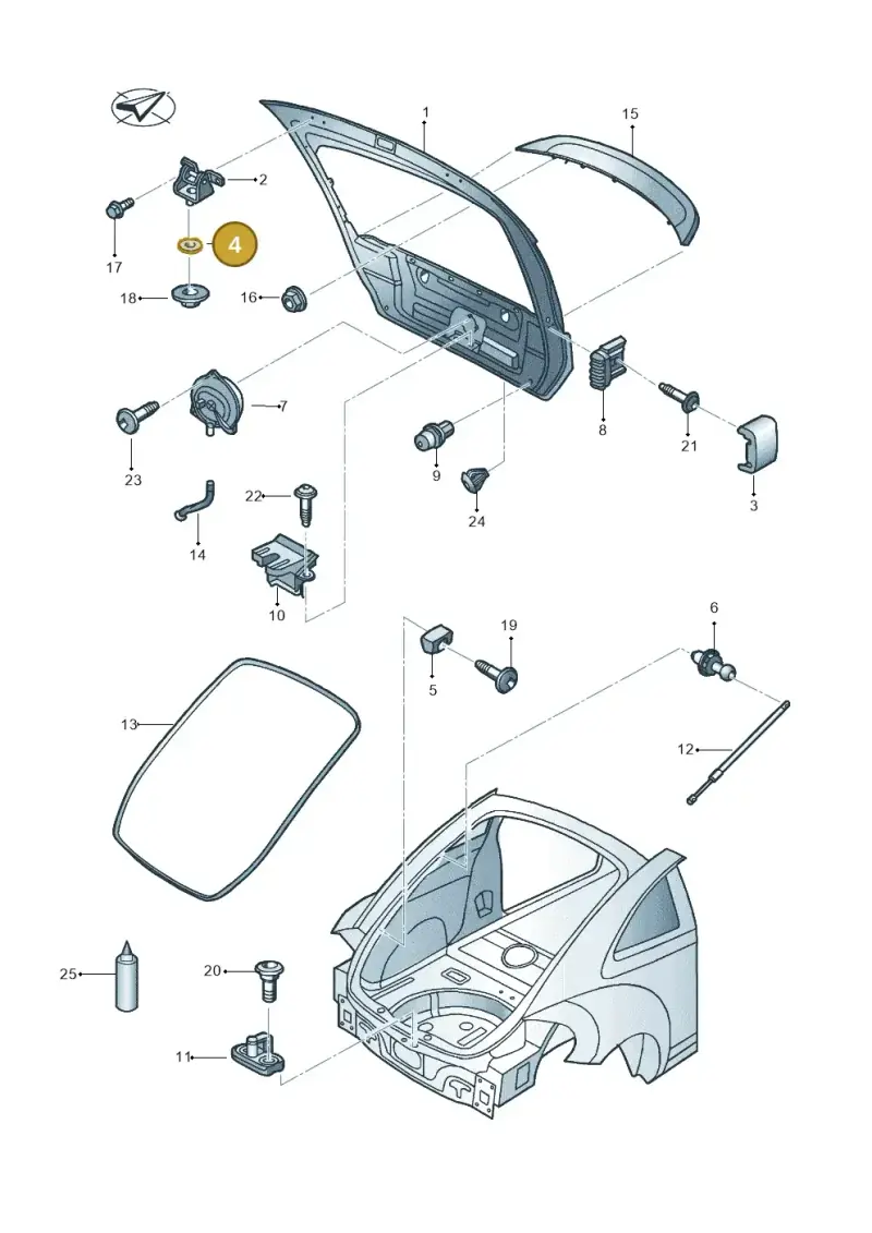 4A9827341A — Volkswagen Beetle (2016-2019) diagram 801827200, position 4