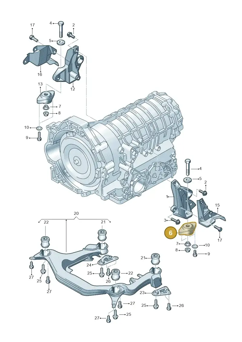 4B0399151M — Volkswagen PASSAT/4MOTION/W8 (2002-2005) diagram 156399800, position 6