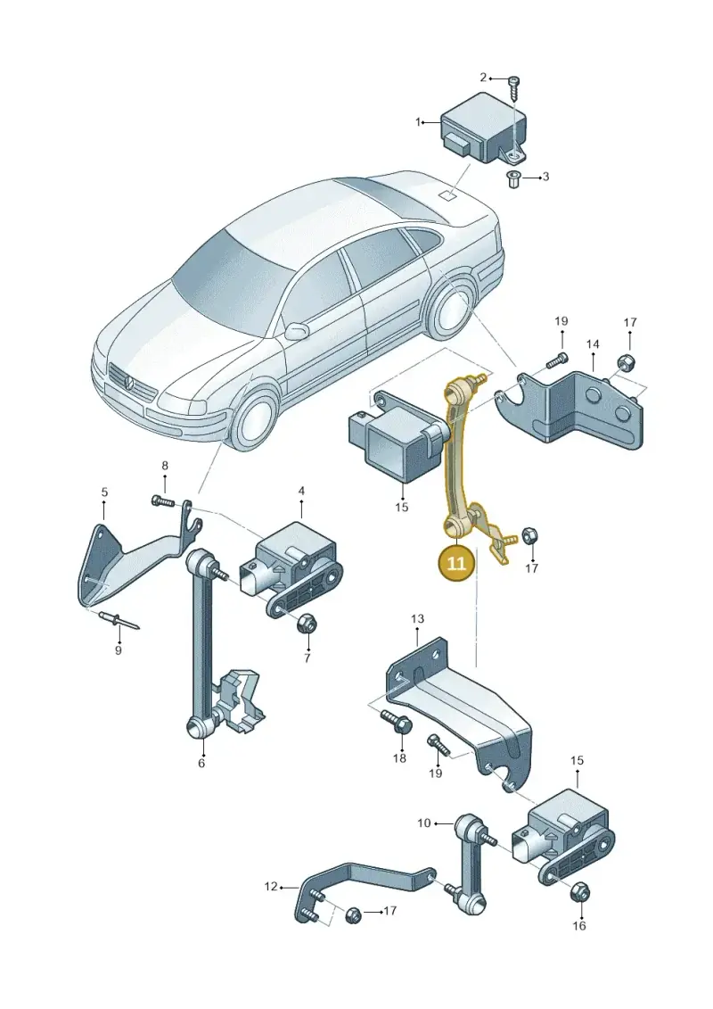 4B0505465A — Volkswagen PASSAT/4MOTION/W8 (2002-2005) diagram 195941250, position 11
