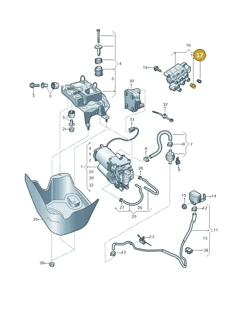 4B0616751 — Volkswagen Touareg (2017-2023) diagram 439616030, position 17