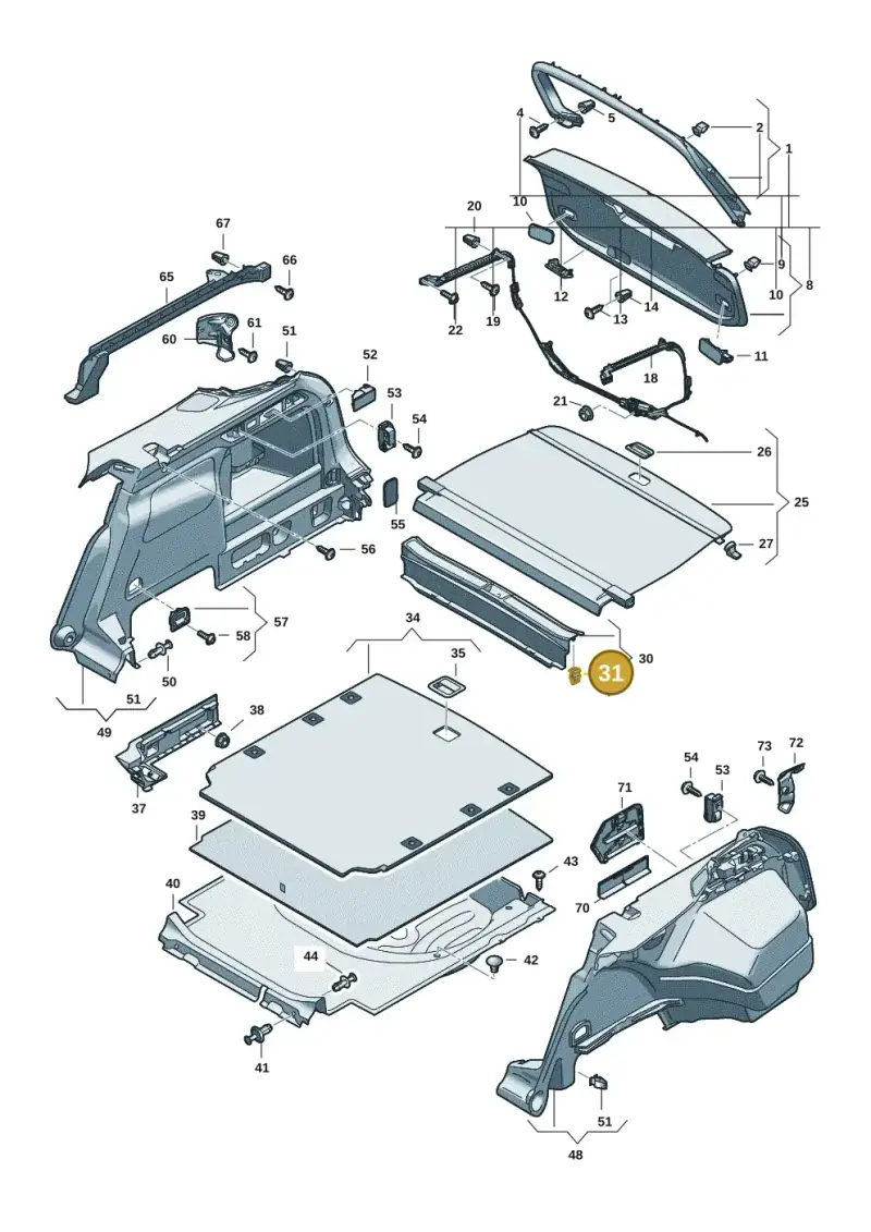 4B0867276A — Volkswagen Passat estate (2023-) diagram 3j0867800, position 31