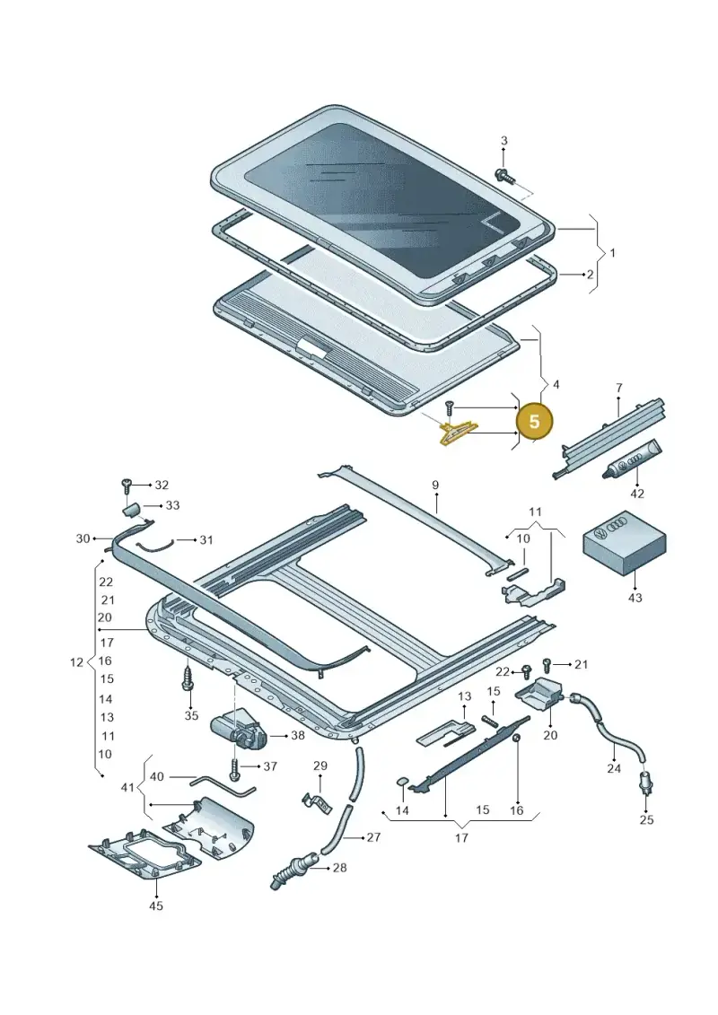 4B0877165 — Volkswagen Passat saloon (2010-2015) diagram 409877000, position 5