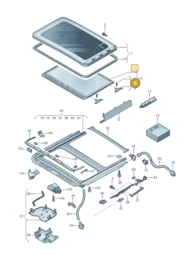 4B0877165 — Volkswagen Golf (2011-2013) diagram 649877000, position 5