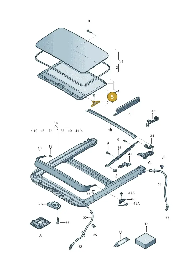 4B0877165 — Volkswagen Jetta (2014-2017) diagram 692877000, position 5