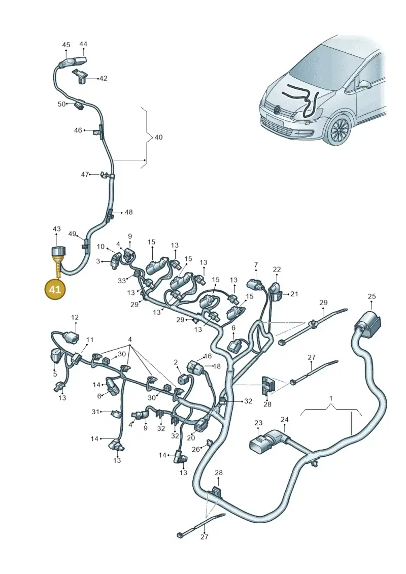 4B0906102 — Volkswagen Sharan BlueMotion (2015-2022) diagram 863971040, position 41
