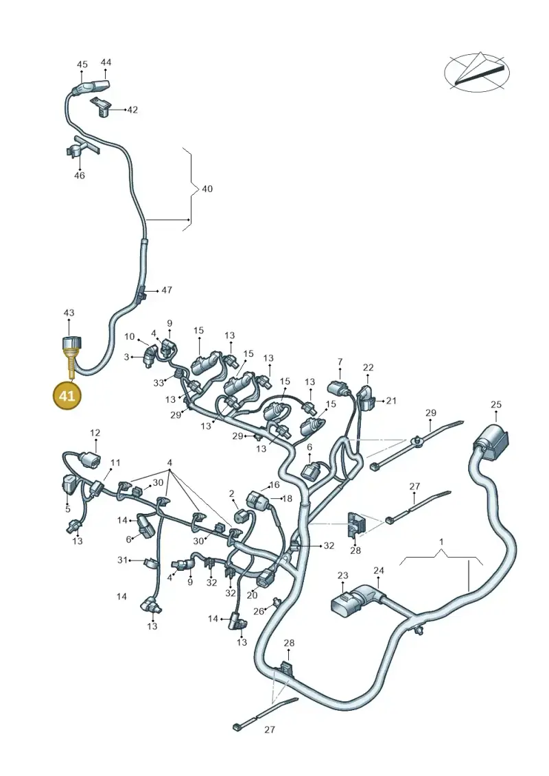 4B0906102 — Volkswagen Touran 2,0 BlueMotion (2015-2024) diagram 869971040, position 41