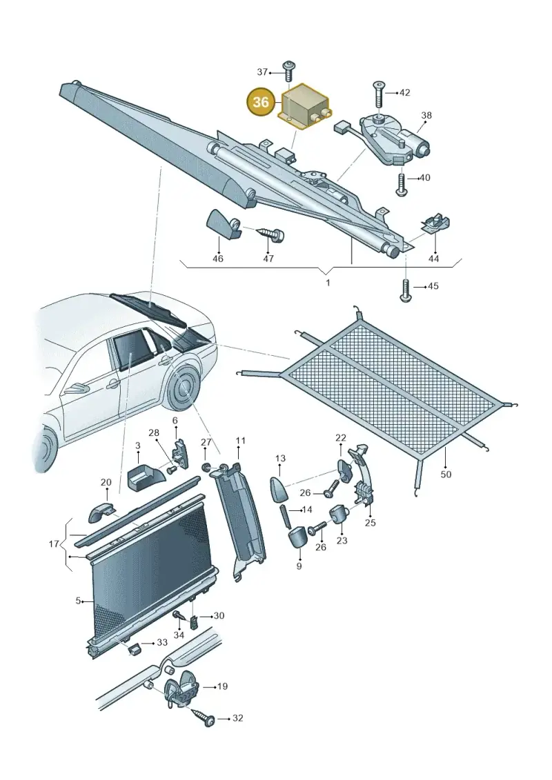 4B0907491 — Volkswagen Phaeton 4motion (2010-2016) diagram 258861000, position 36