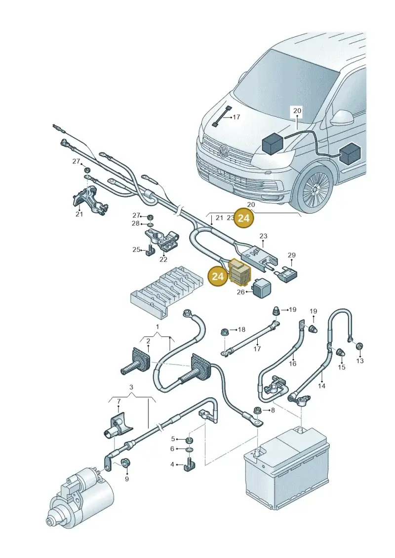 4B0937527 — Volkswagen Caravelle (2015-2019) diagram 861971020, position 24