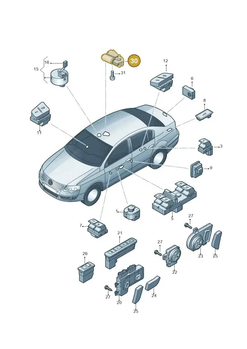 4B0959591K — Volkswagen Passat estate (2008-2011) diagram 627959050, position 30