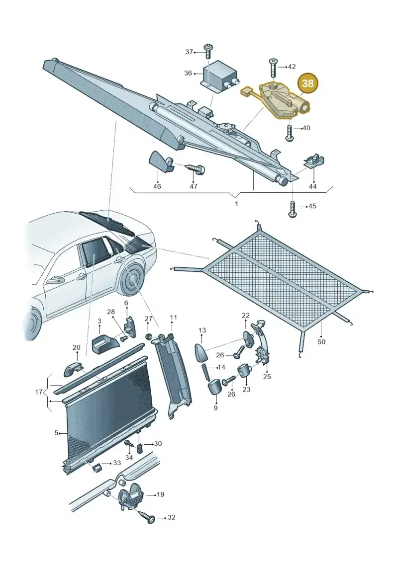 4B0959733 — Volkswagen Phaeton 4motion (2010-2016) diagram 258861000, position 38