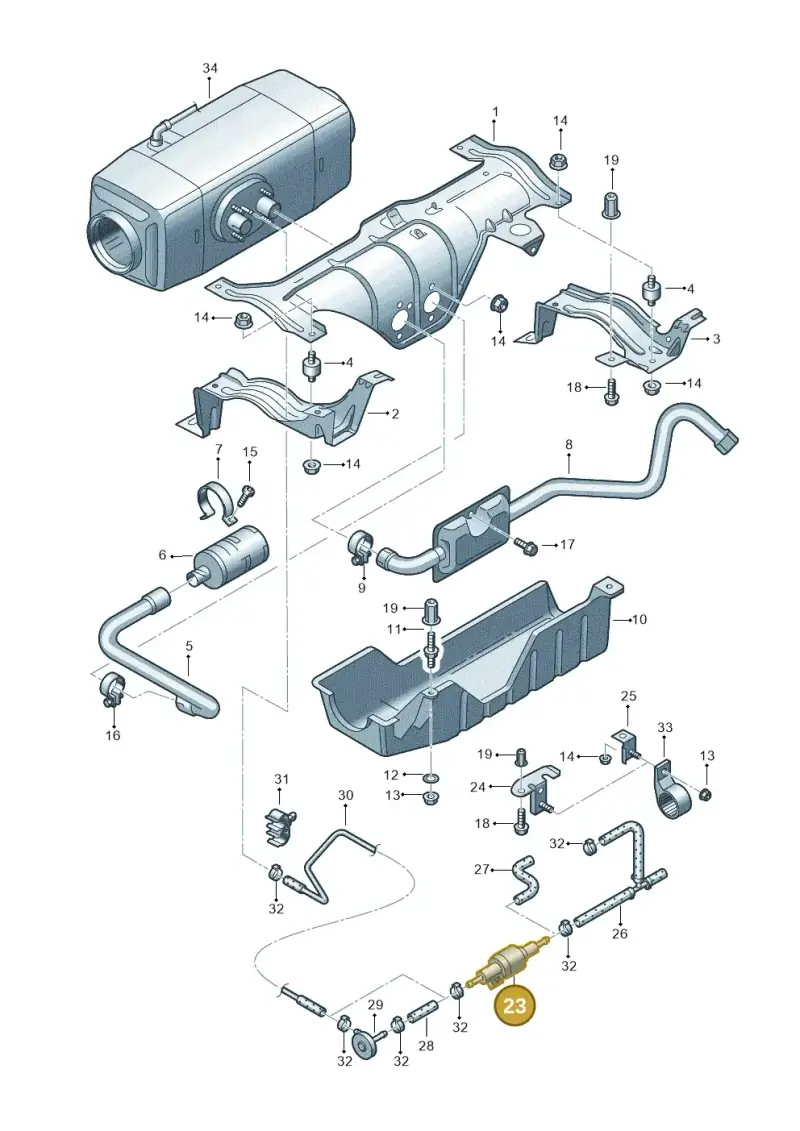 4B0963303 — Volkswagen Transp. dropside (2008-2009) diagram 411819480, position 23