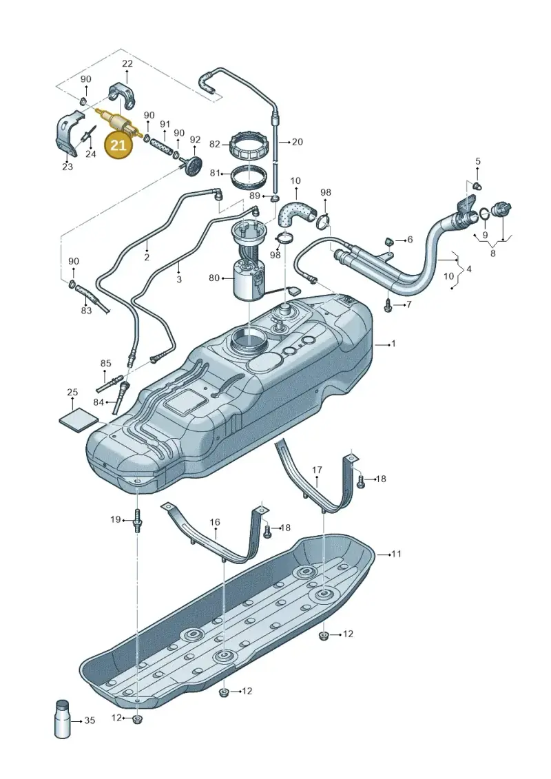 4B0963303 — Volkswagen Amarok twin cab (2012-2016) diagram 749201600, position 21