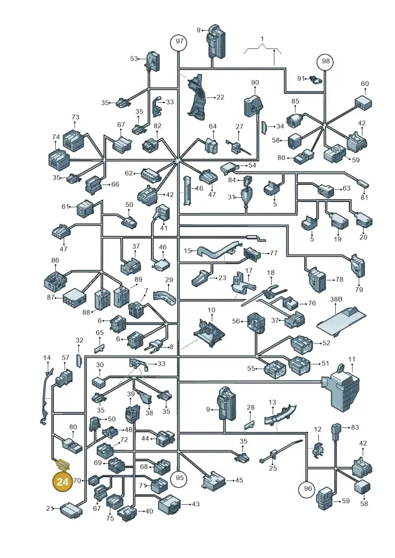4B0971833 — Volkswagen Jetta variant (2009-2014) diagram 420971820, position 24