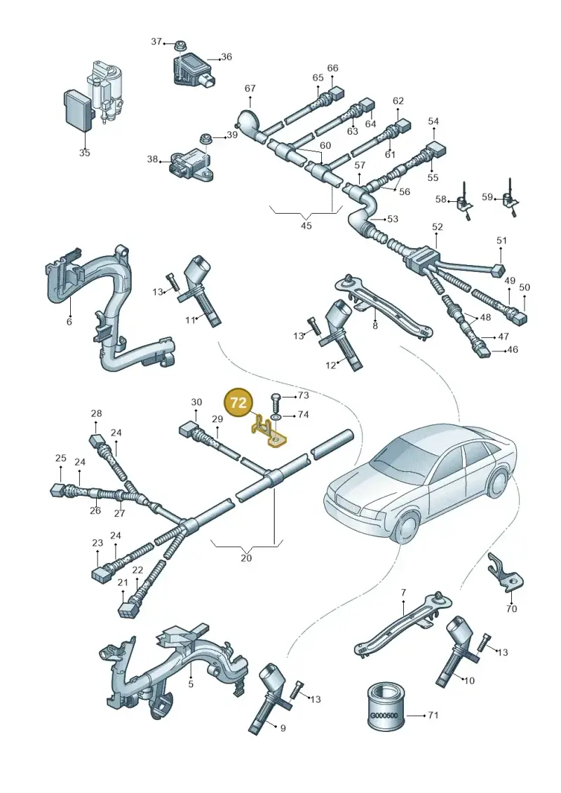 4B0971845E — Volkswagen Phaeton 4motion (2010-2016) diagram 258927000, position 72