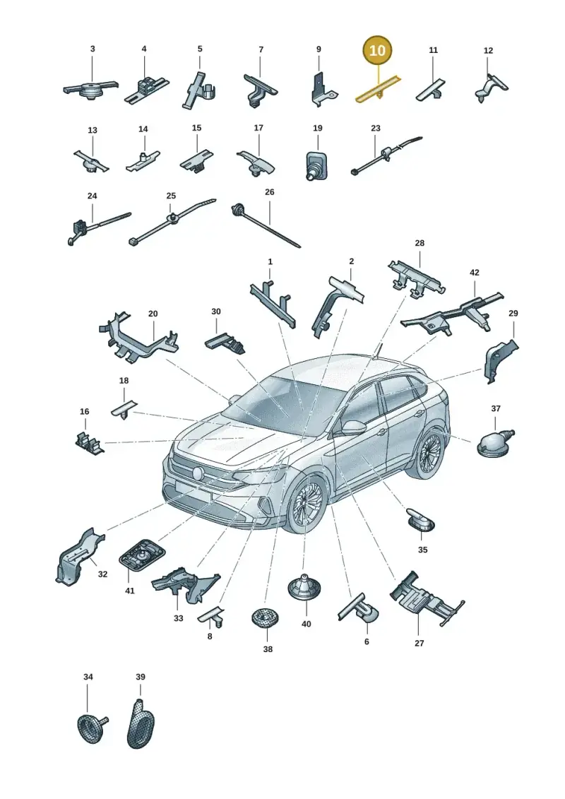 4B0971848 — Volkswagen Taigo (2021-2024) diagram 2f0971083, position 10