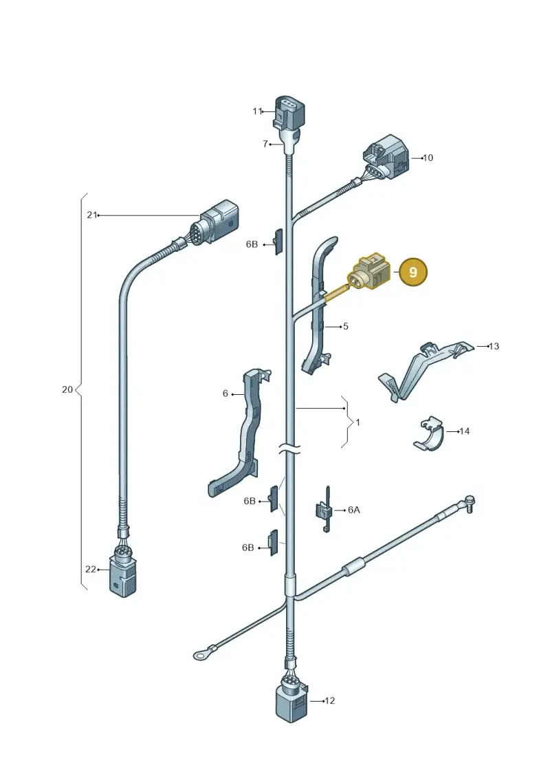 4B0971955 — Volkswagen EOS-Cabriolet-Coupe (2006-) diagram 409971700, position 9