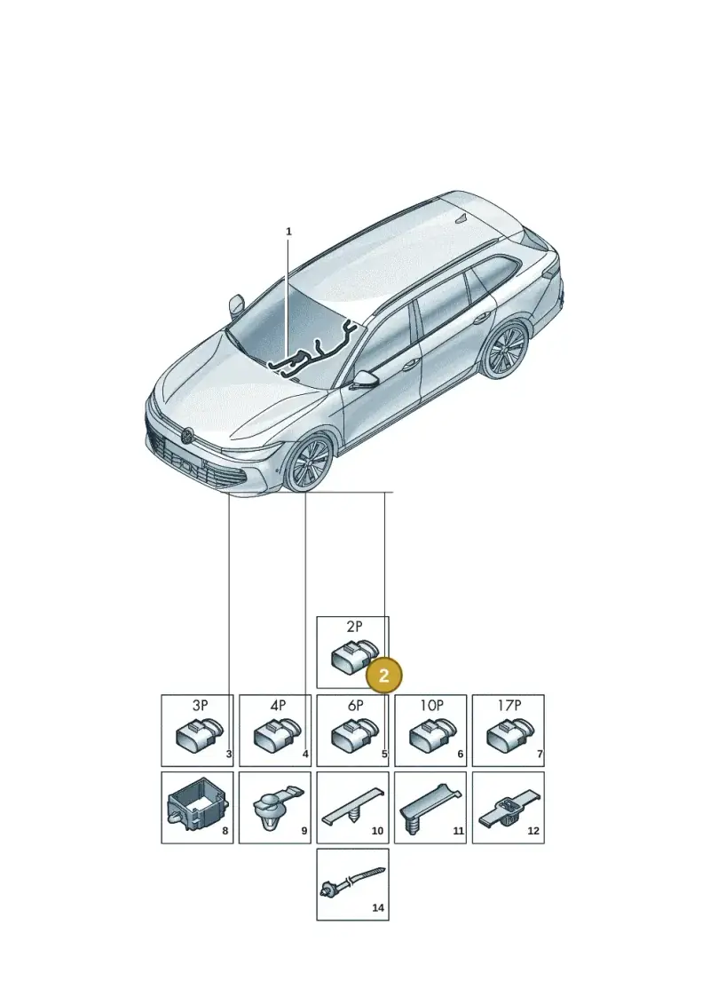 4B0972623 — Volkswagen Passat estate (2023-) diagram 3j0972050, position 2