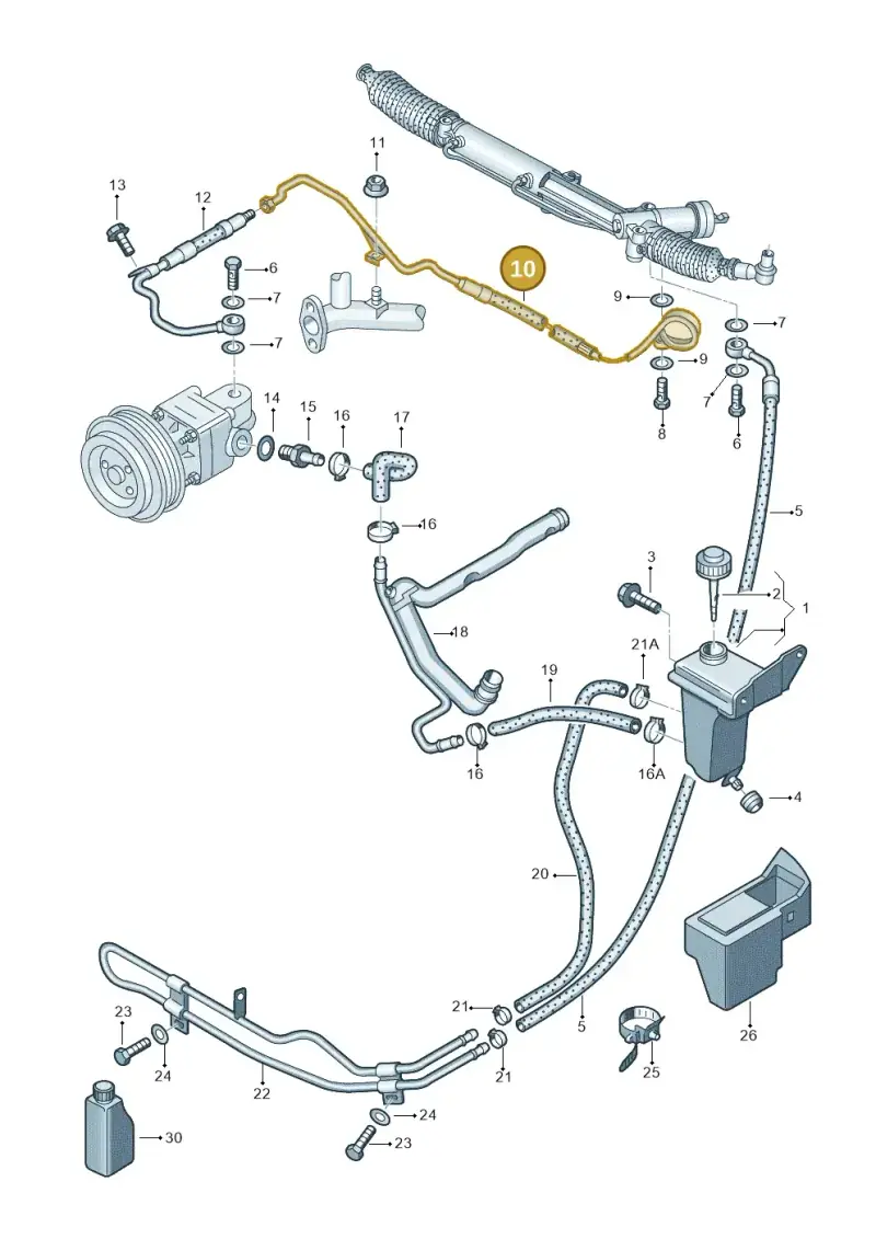 4B1422893AH — Volkswagen Passat syncro/4Motion (1998-2000) diagram 221422700, position 10