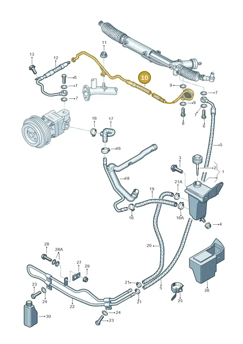 4B1422893AH — Volkswagen PASSAT/4MOTION/W8 (2002-2005) diagram 404422550, position 10