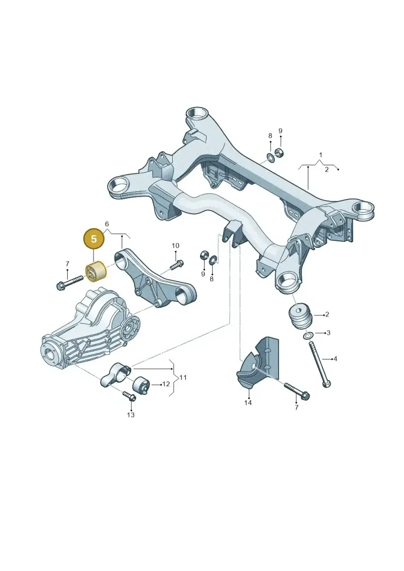 4B3599257A — Volkswagen PASSAT/4MOTION/W8 (2002-2005) diagram 195505100, position 5