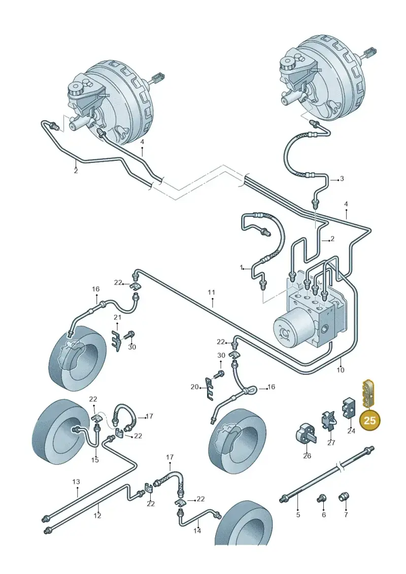 4B3616739 — Volkswagen Amarok twin cab (2012-2016) diagram 683611300, position 25